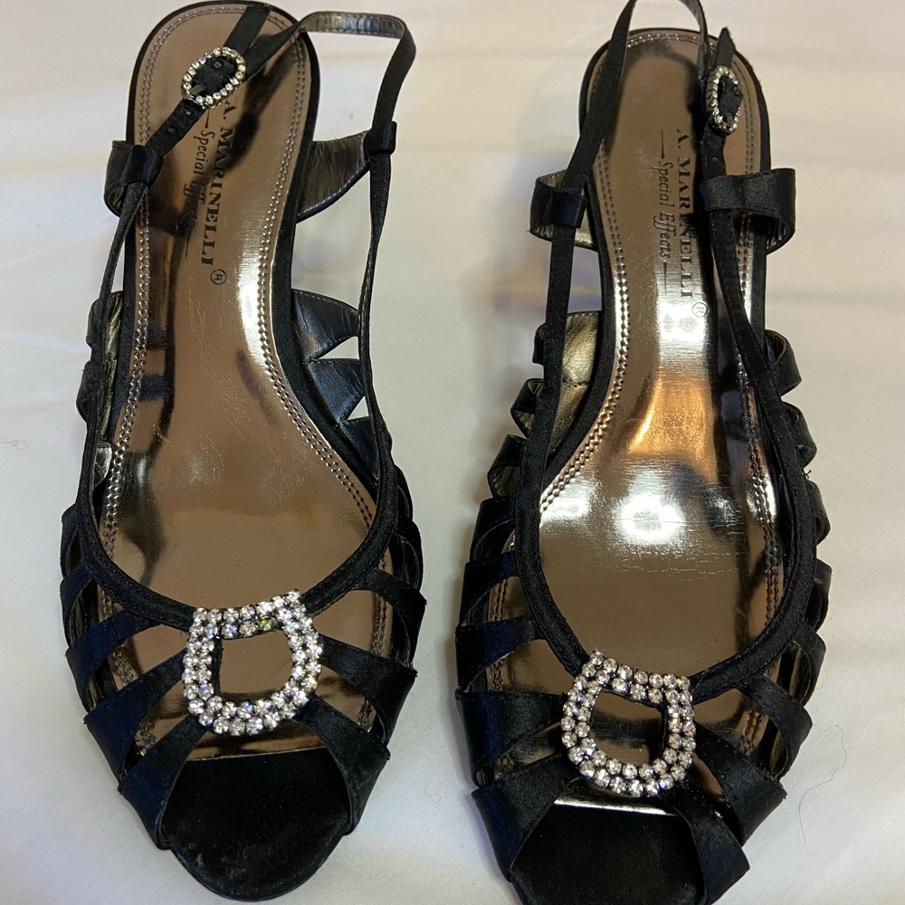 A Marinelli Special Effects Black satin heels size 8
